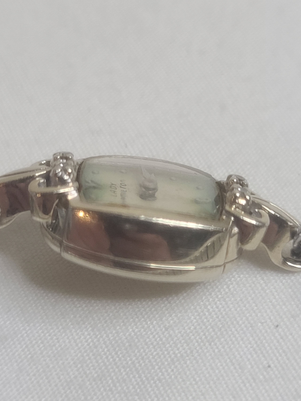 14k Solid Yellow Gold Vintage Lady Hamilton & Diamonds Wind Up Wristwatch - Picture 10 of 17